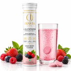 OJAVIA LIFE Premium Formulation 1000mg+ L-Glutathione Effervescent Tablets with Vitamin C, Hyaluronic Acid, Zinc & Vitamin E | Mixed Berry