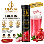 Ojavia Life Premium Biotin Effervescent Tablets | Hair, Skin & Nail Supplement with Zinc, Selenium & L-Lysine